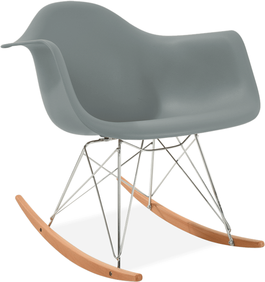 RAR Style Plastic Rocking Chair    Moss Grey/Light Wood image.