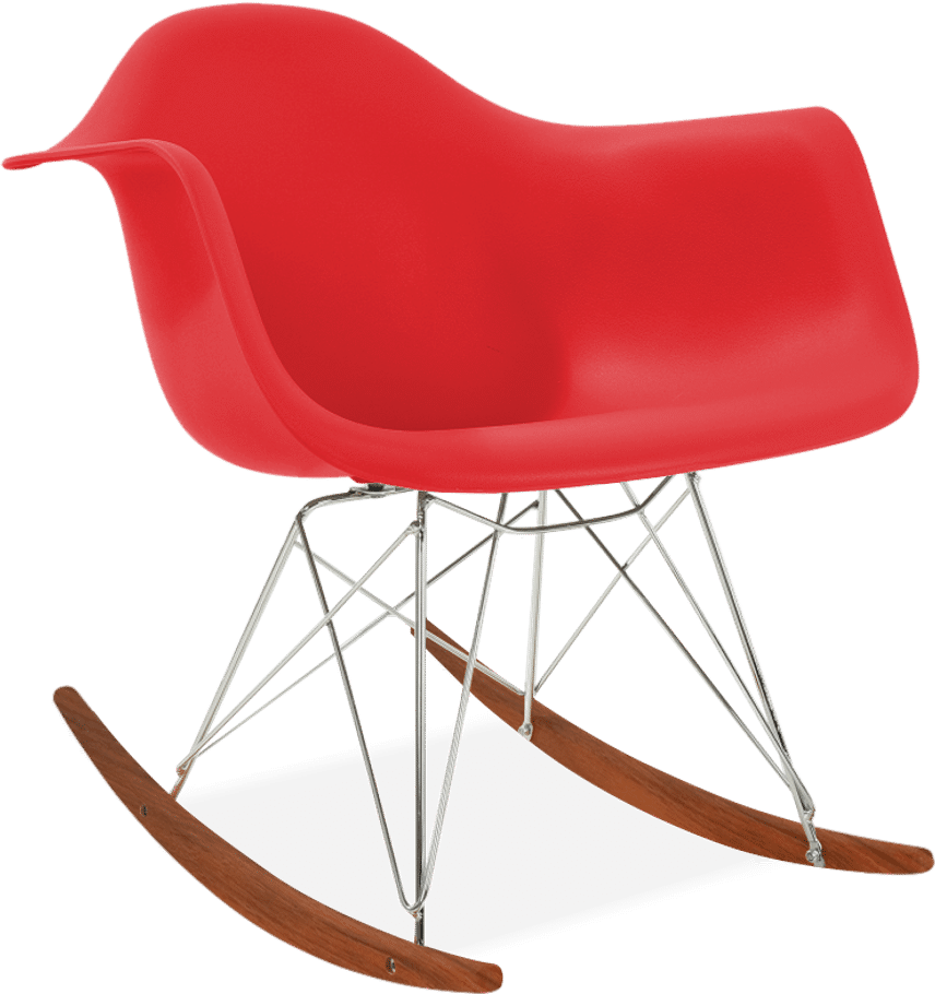 Sedia a dondolo in plastica stile RAR Red/Dark Wood image.