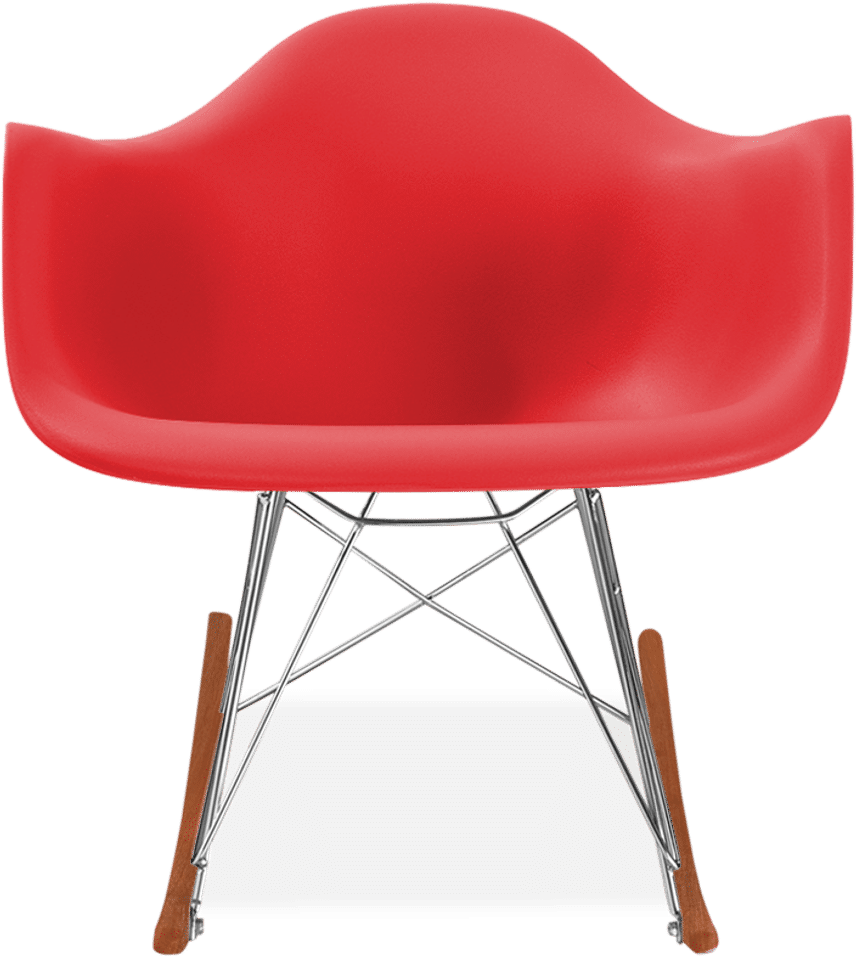Chaise à bascule en plastique de style RAR Red/Dark Wood image.