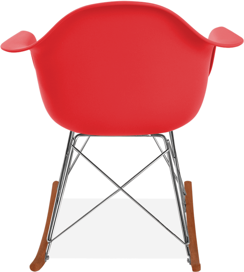 Chaise à bascule en plastique de style RAR Red/Dark Wood image.