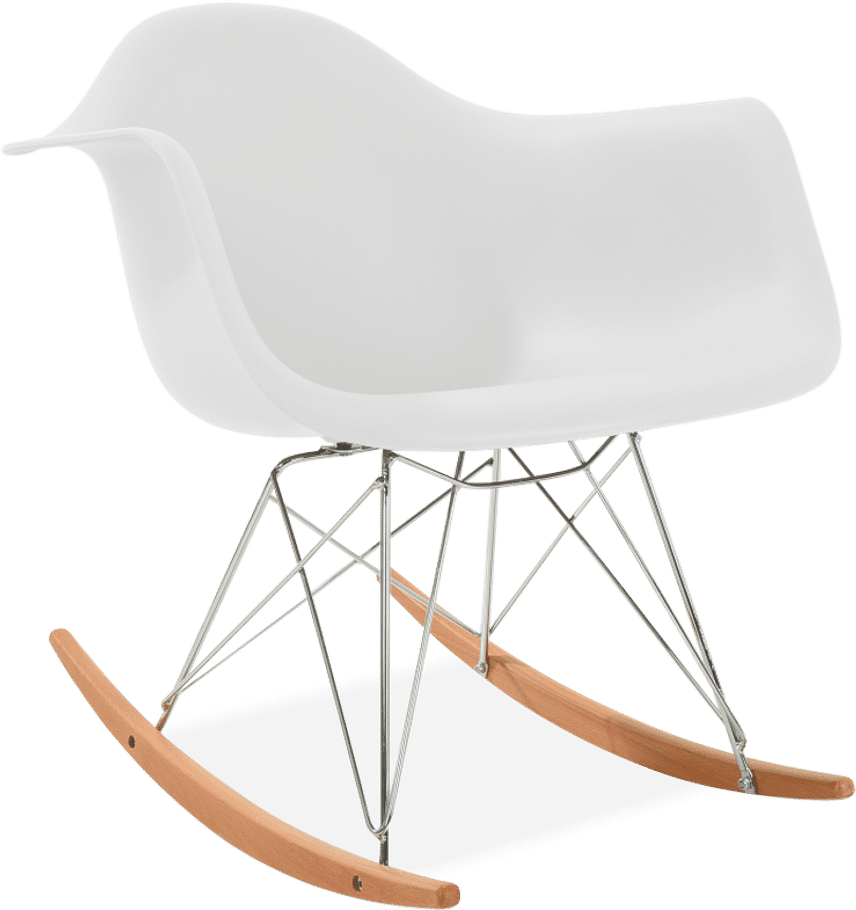 RAR Style Plastic Rocking Chair    White/Light Wood image.