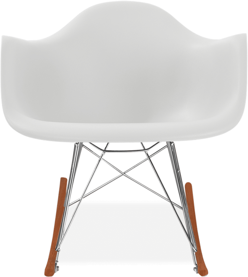 RAR Style Plastic Rocking Chair    White/Dark Wood image.