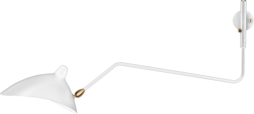 Sconce 1 Rotating Arm - Brass Pivot White image.