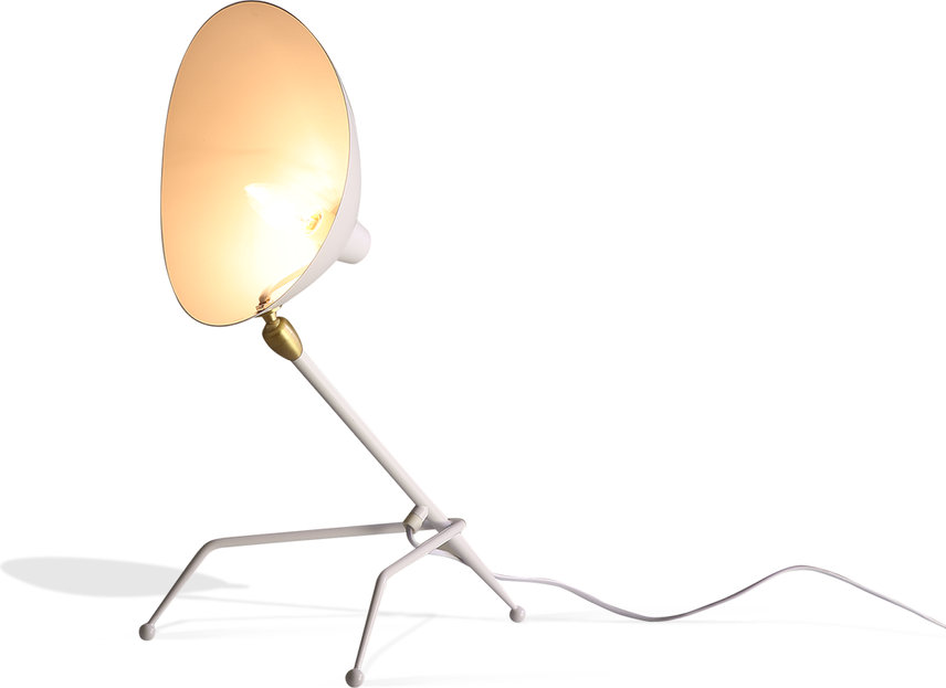 Serge Mouille Style Tripod-Lampe White image.