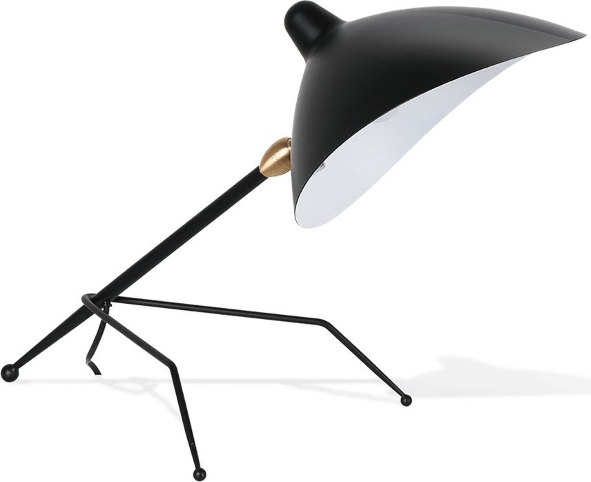 Serge Mouille Style Tripod Lamp Black image.