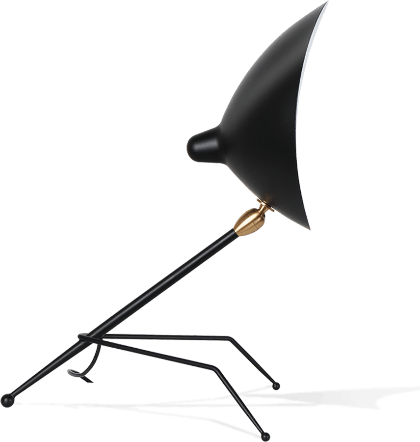 Serge Mouille Style Tripod-Lampe Black image.