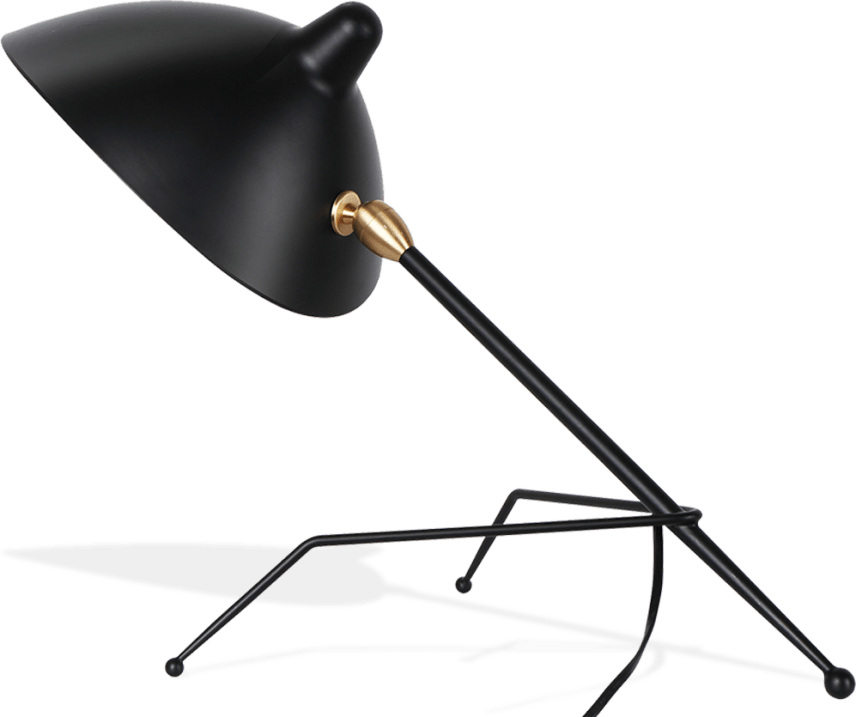 Serge Mouille Style Tripod-Lampe Black image.