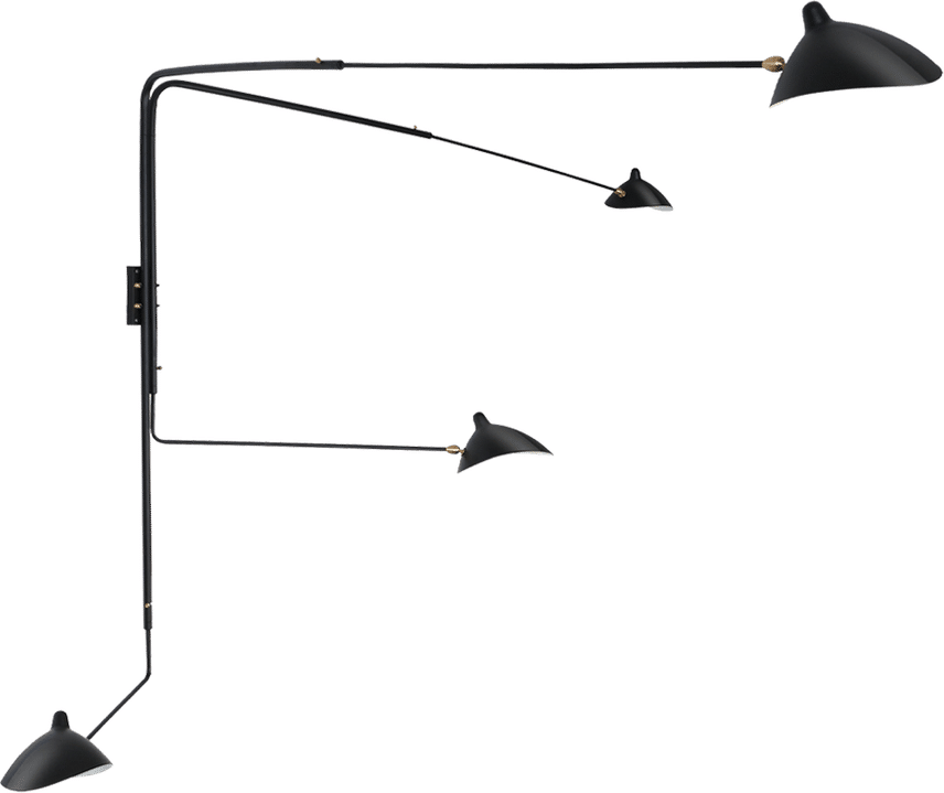 Serge Mouille Four - Arm Wall Lamp Black image.