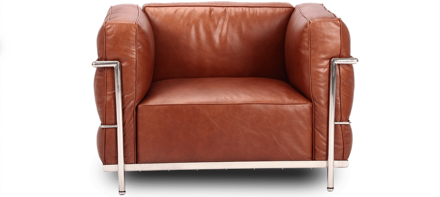 LC3 Style Grand Confort Armchair Dark Tan image.