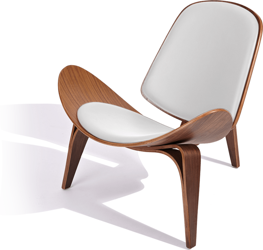 Silla Shell (CH07) Italian Leather/White/Rosewood image.