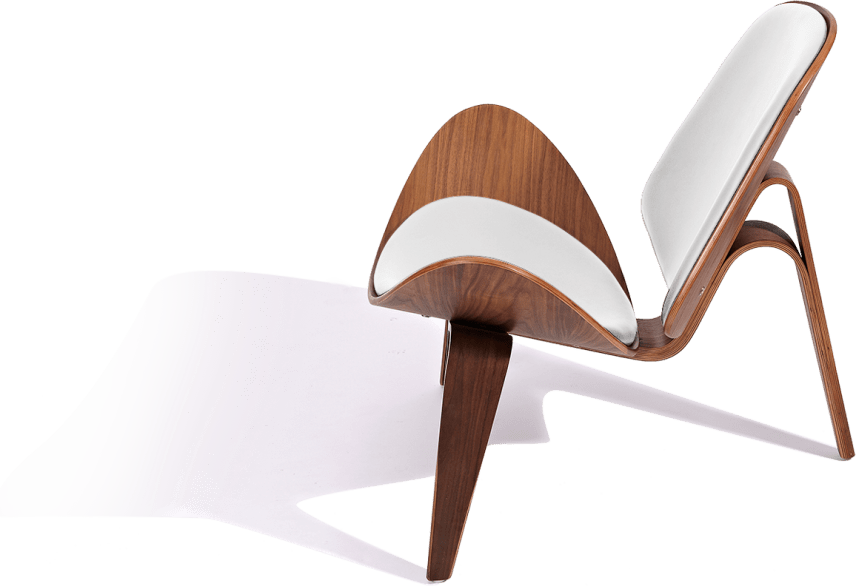 Silla Shell (CH07) Italian Leather/White/Rosewood image.