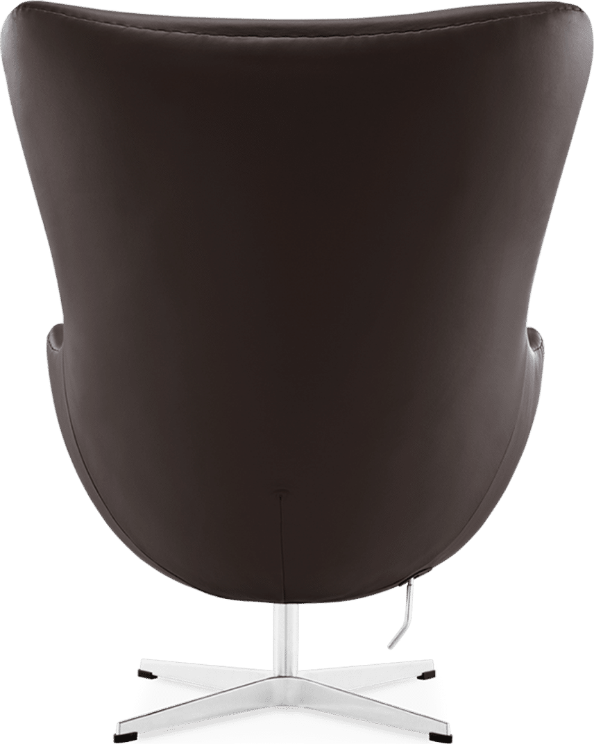 La silla huevo Italian Leather/Without piping/Dark Brown image.