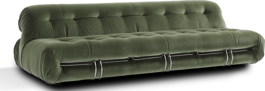 Soriana Style Sofa 3 Seat Bottle Green Velvet image.