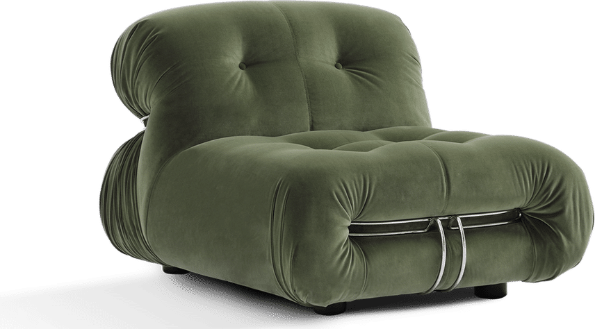 Soriana stijl lounge stoel Bottle Green Velvet image.