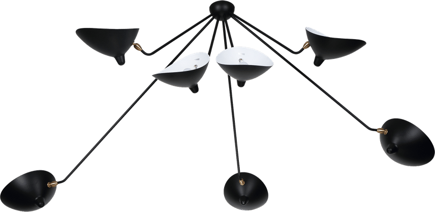 Spider Ceiling Lamp 7 Still Arms Black image.