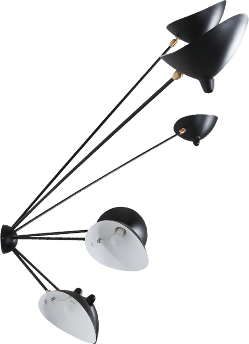 Spider Wall Lamp 7 Arms Black image.