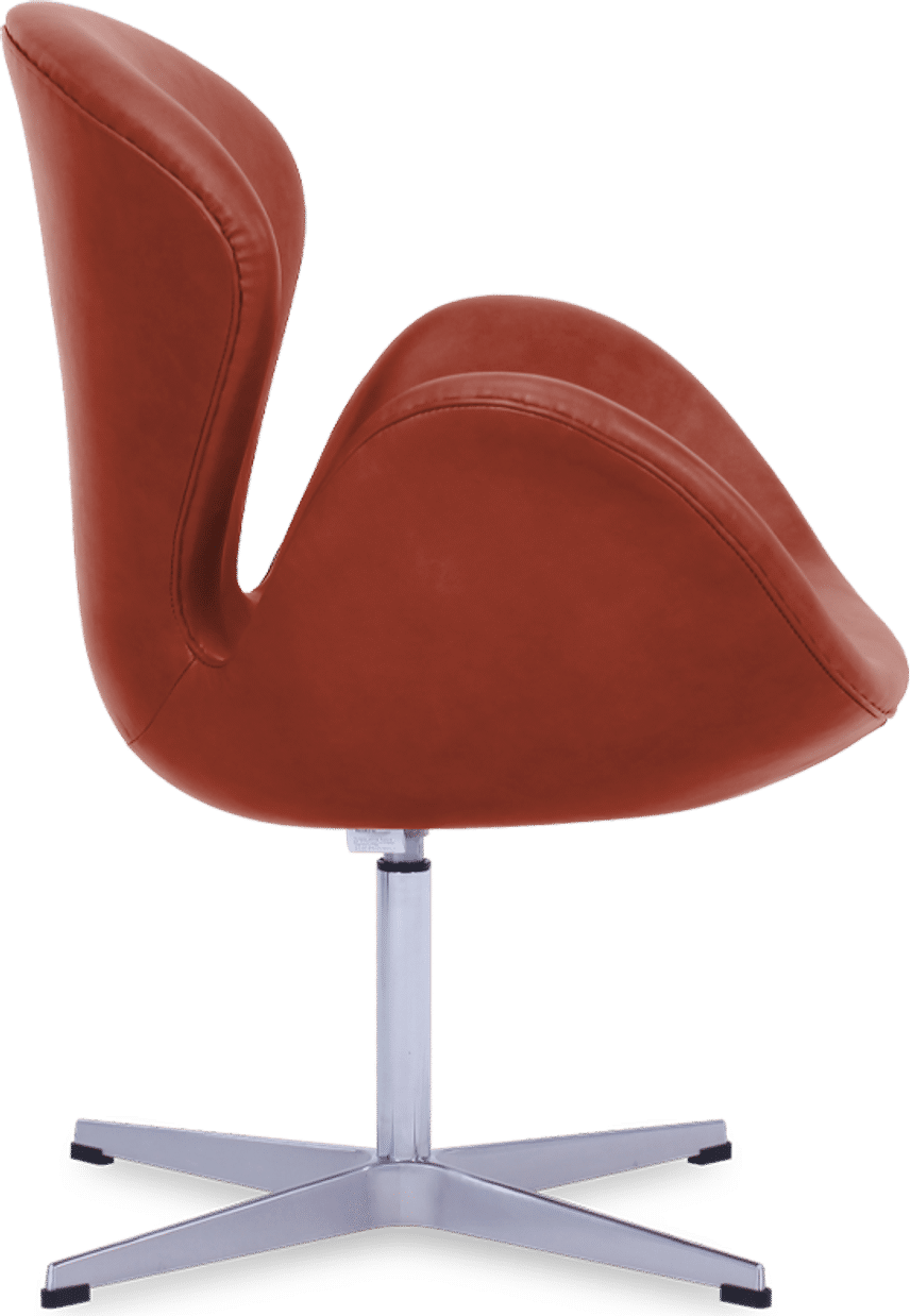 The Swan Chair  Premium Leather/With piping/Caramel Aniline image.