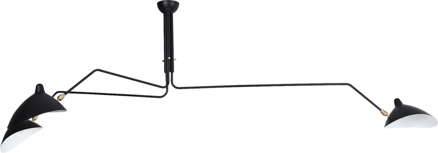 MCL R3 - Three Arm Casquette Ceiling Lamp Black image.