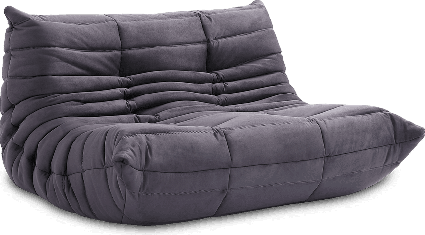 Comfort Style 2-Seater Sofa Charcoal Grey Alcantara/Alcantara image.