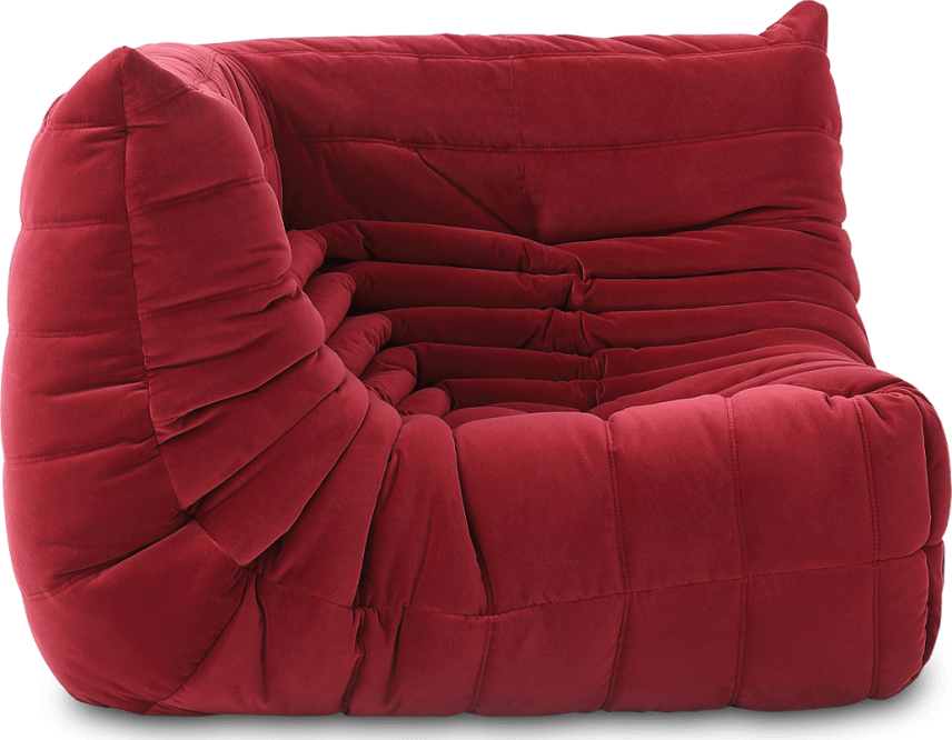 Comfort Style Curve Sofa Dark Red Velvet/Velvet image.