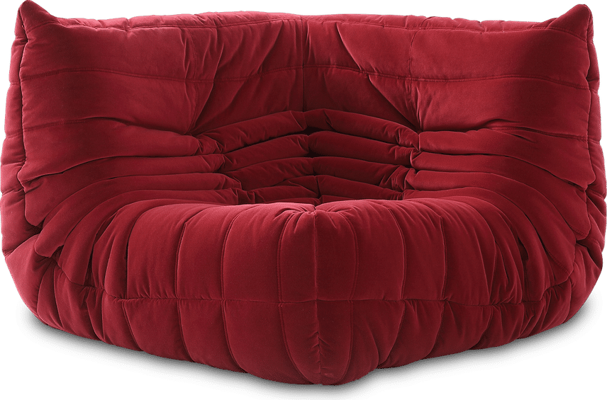 Comfort Style Curve Sofa Dark Red Velvet/Velvet image.
