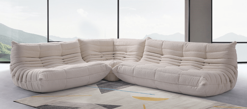 Comfort Style 3-Seater Sofa Creamy Boucle/Boucle image.
