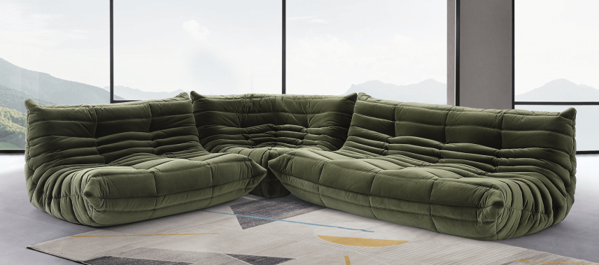 Comfort Style Curve Sofa Bottle Green Velvet/Velvet image.