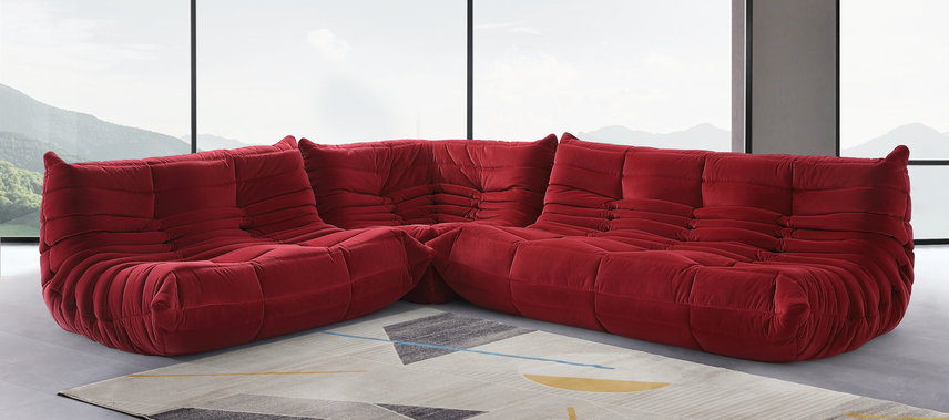 Red outlet togo sofa