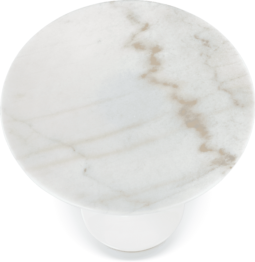 Tulip Round Side Table - Marble Marble/White Marble image.