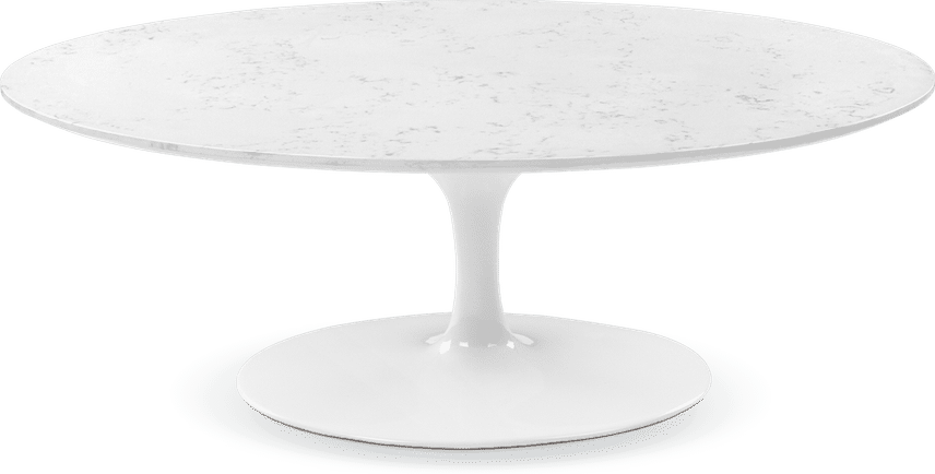 Tulip Oval Coffee Table - Marble Marble/White Quartz 120 image.