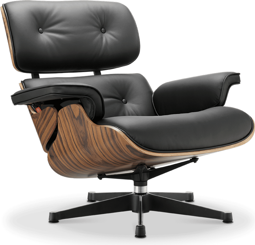 Chaise longue de style Eames 670 Premium Leather/Black/Rosewood image.