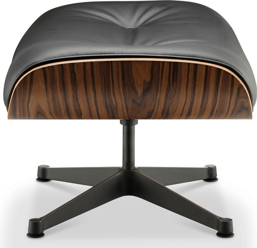 Eames Style Lounge Chair 670 Stool Premium Leather/Black/Rosewood image.