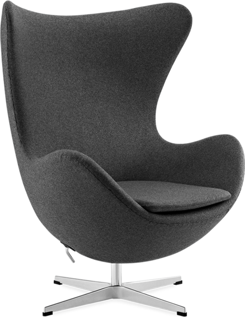 The Egg Chair Wool/Without piping/Charcoal Grey image.