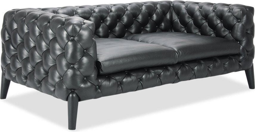 Windsor 3 Seater Sofa  Premium Leather/Black  image.