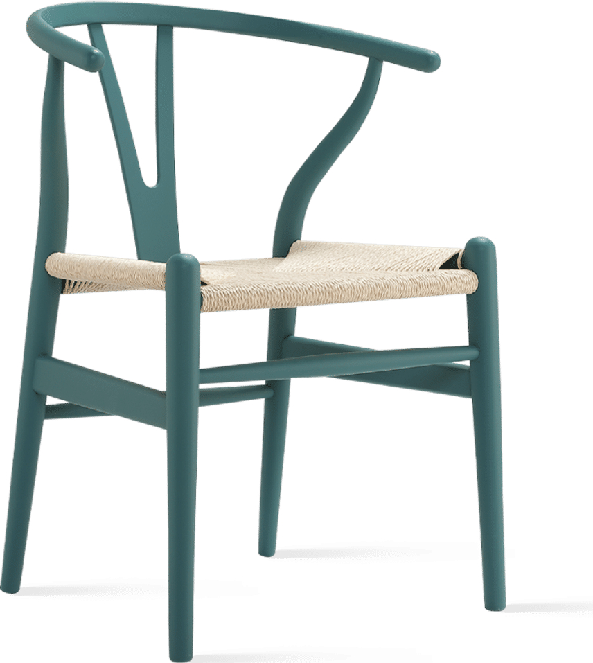 Wishbone (Y) Chair - CH24 Lacquered/Petrol Green image.